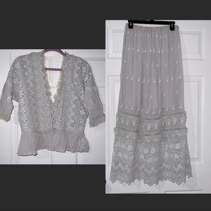 Loveshackfancy Delfina top and skirt S